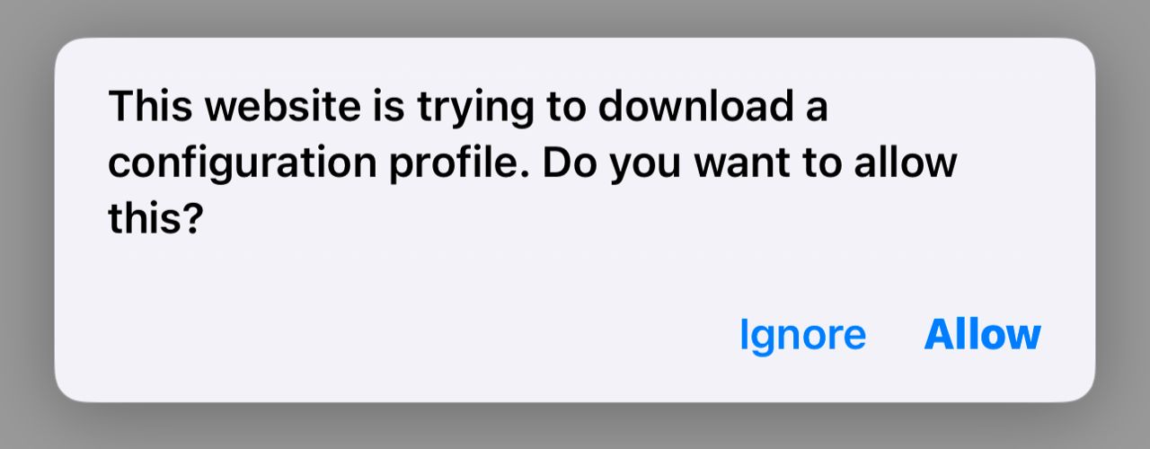 Allow the profile to download